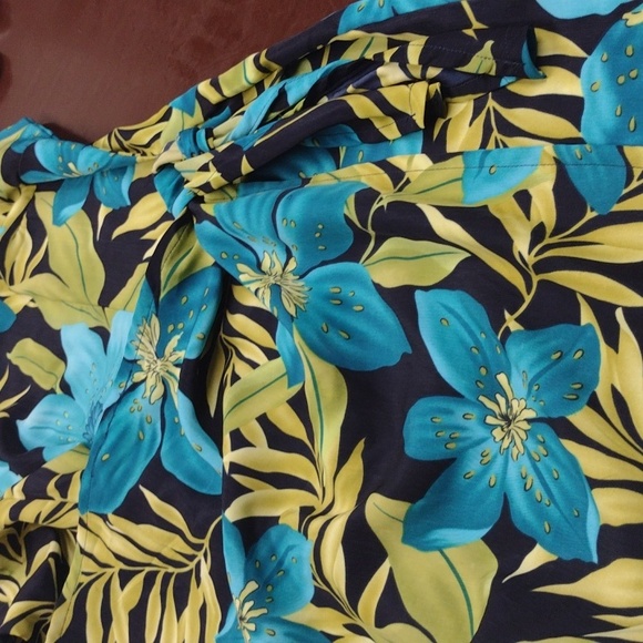 White Stag Blue and Green Midi Sundress Scoop Neck Resort Wear Size 16 - Picture 12 of 12